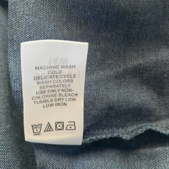 Roaman's Cotton Chambray Long Sleeve Button Front Tunic Top Plus Sz 16W Blue 88C - Picture 9 of 9